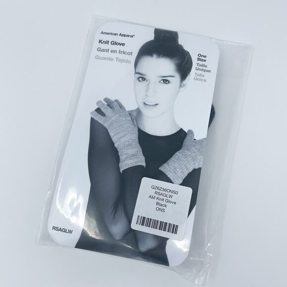 American Apparel Black Knit Gloves - Picture 1 of 2
